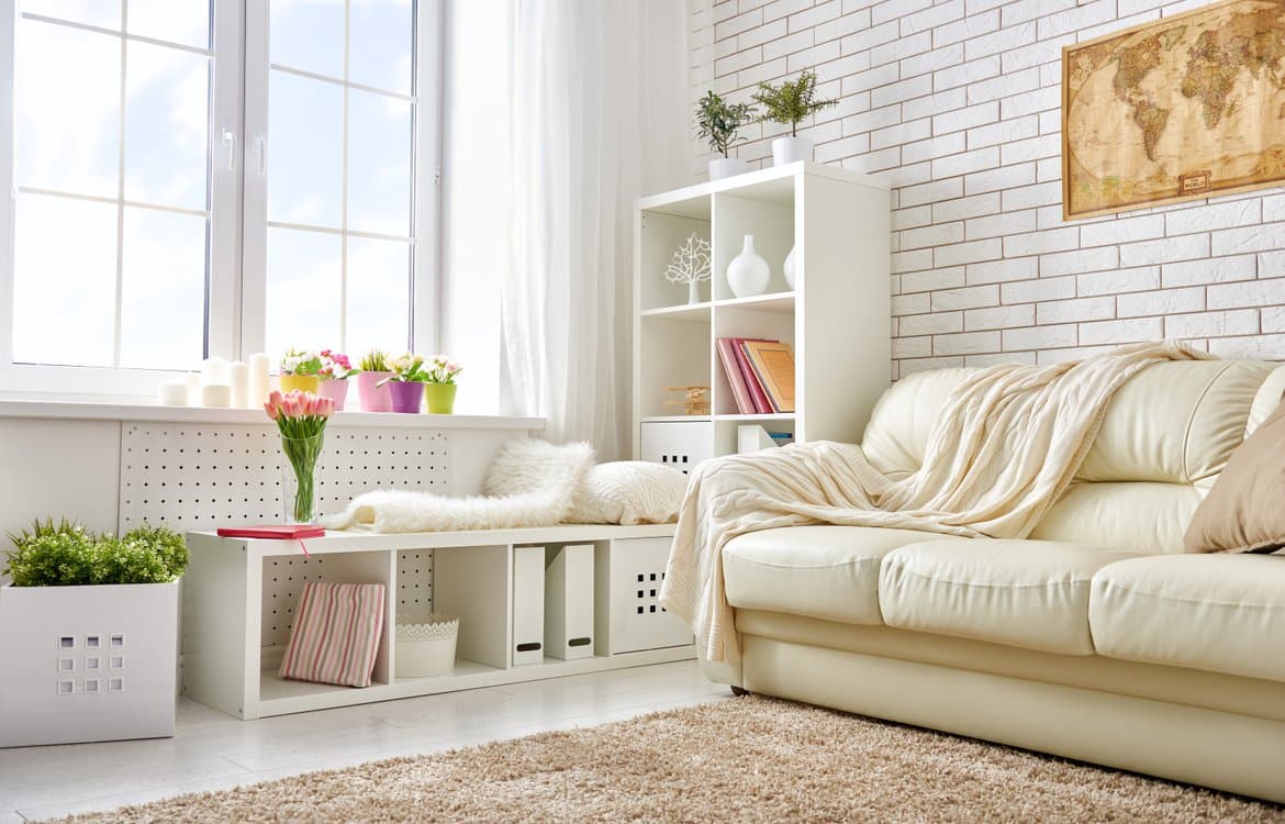 Bright living area cleaned by CleaningPros